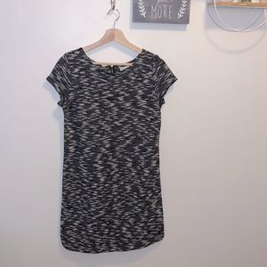Loft Shirt Dress Short Sleeve Mini Black & White Size Small
